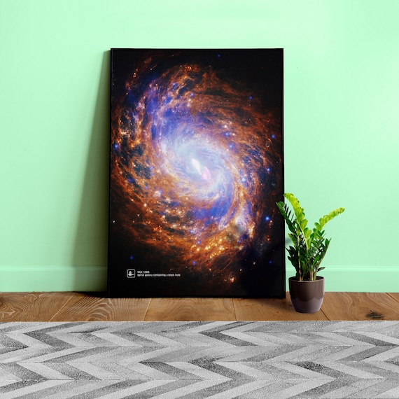 NGC 1068 / Spiral galaxy containing a black hole (James Webb/JWST) β space poster, science print, space art, jwst wall decor, NASA art print