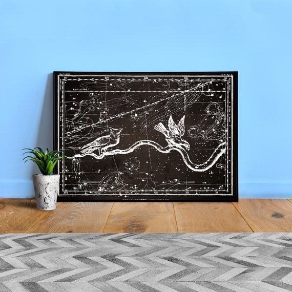 Constellations, 1820 — vintage astronomy poster, space poster, vintage retro poster, cosmic vintage print, constellations map