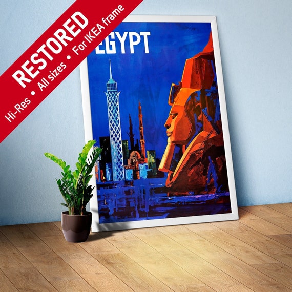 Egypt, 1960s — retro vintage travel poster, retro travel art, retro travel wall art