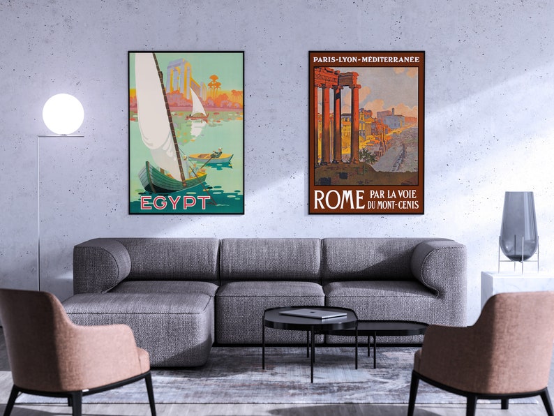 Egypt, The Nile River, c. 1930s — retro vintage travel poster, retro travel art, retro travel wall art