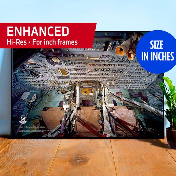 NASA Apollo 11 Command Module Interior — space poster, space art, photo poster, NASA print, space wall decor [inches]