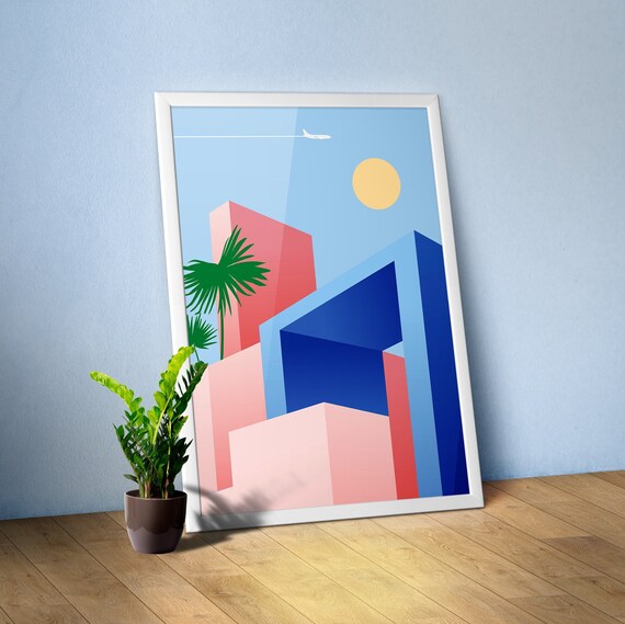 Boho travel poster Egypt Morocco Tunisia 3 – Abstract wall art, aesthetic boho decor, desert color print, modern minimalist home poster
