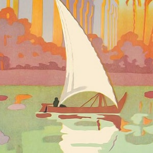 Egypt, The Nile River, c. 1930s — retro vintage travel poster, retro travel art, retro travel wall art