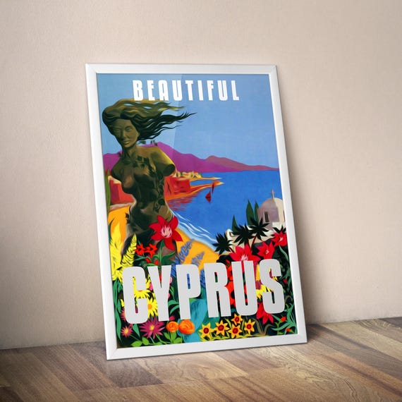 Cyprus 1960s — retro travel poster, vintage travel art, travel wall decor