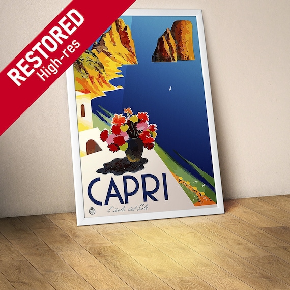 Capri - L'Isola del Sole, Italy (ENIT, 1952) — retro vintage travel poster, vintage travel art, propaganda poster
