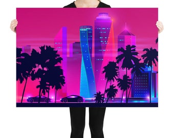 Synthwave Neon City Vice City Synthwave Vaporwave Cyberpunk Etsy Australia