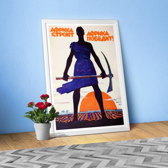 Africa will win!, USSR 1963 — Soviet propaganda poster. Civil rights 1960s art, retro protest print, vintage wall decor, Black history art
