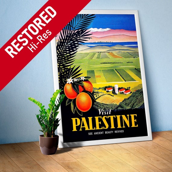 Visit Palestine, 1930s — retro travel poster, vintage travel art, retro travel wall art, vintage wall decor, propaganda poster