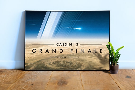 NASA Cassini's Grand Finale (Saturn poster) — space poster, science poster, photo poster, space art