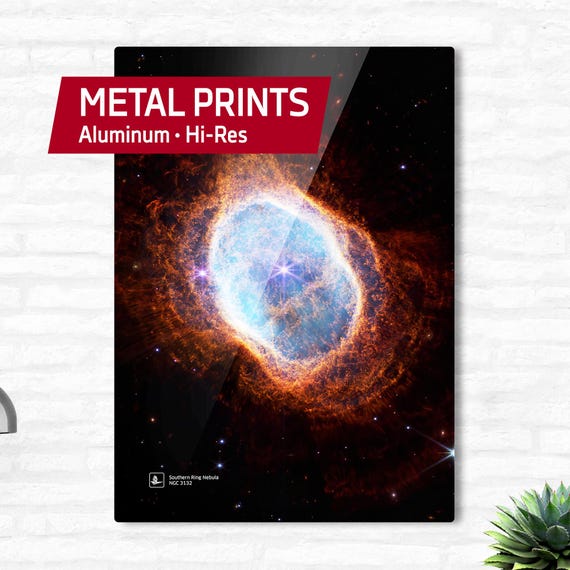 Metal print — Southern Ring Nebula. NGC 3132 (James Webb/JWST) — Space poster, Science metal wall art, Space photo, Gift for space lovers
