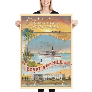 Egypt & The Nile, 1910s — retro vintage travel poster, retro travel art, retro travel wall art