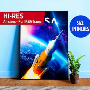 NASA Artemis 1 SLS rocket 2022 launch — space poster, space wall art, space wall decor [inches]