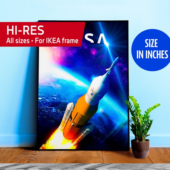 NASA Artemis 1 SLS rocket 2022 launch — space poster, space wall art, space wall decor [inches]