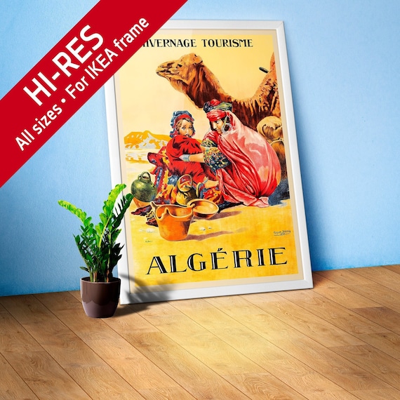 Algeria, French poster, 1924 — retro vintage travel poster, retro travel art, retro travel wall art