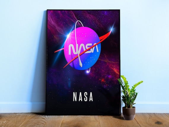 NASA plastic logo, 3D — Space poster, science print, space wall decor, space art, science gifts, nerdy gifts