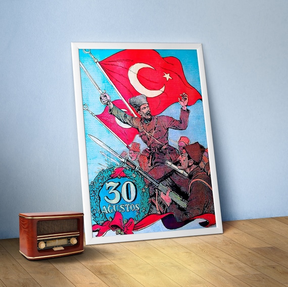 30 August Victory Day/30 Ağustos Zafer Bayramı, Turkey, 1920s — Turkish vintage poster, Mustafa Kemal Ataturk poster, propaganda poster