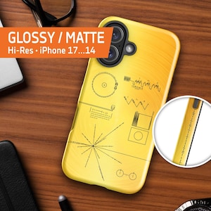 NASA Voyager 1 Golden Record  — Tough Case for iPhone 17/16/15/14/13/12 (Glossy/Matte), iPhone space case, science phone cover
