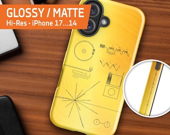 NASA Voyager 1 Golden Record  — Tough Case for iPhone 17/16/15/14/13/12 (Glossy/Matte), iPhone space case, science phone cover