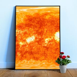 Sonnen Karte, Poster mit Sonnen Oberfläche — Weltraum Poster, Weltraum Foto, Wissenschaft Wandkunst, Astronomie Wanddeko, Ästhetischer Druck