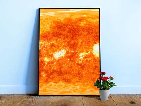 Sun map, Sun surface poster — space poster, space photo, science wall art, astronomy wall decor, aesthetic print
