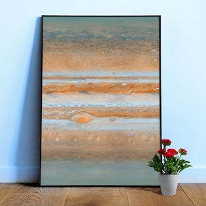 Jupiter Karte, Jupiter Oberflächenposter — Weltraum Poster, Weltraum Foto, Wissenschaft Wandkunst, Astronomie Wanddekor, ästhetischer Druck