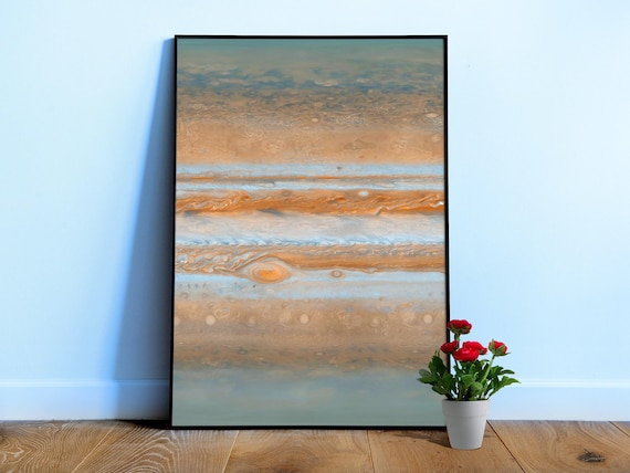 Jupiter map, Jupiter surface poster — space poster, space photo, science wall art, astronomy wall decor, aesthetic print