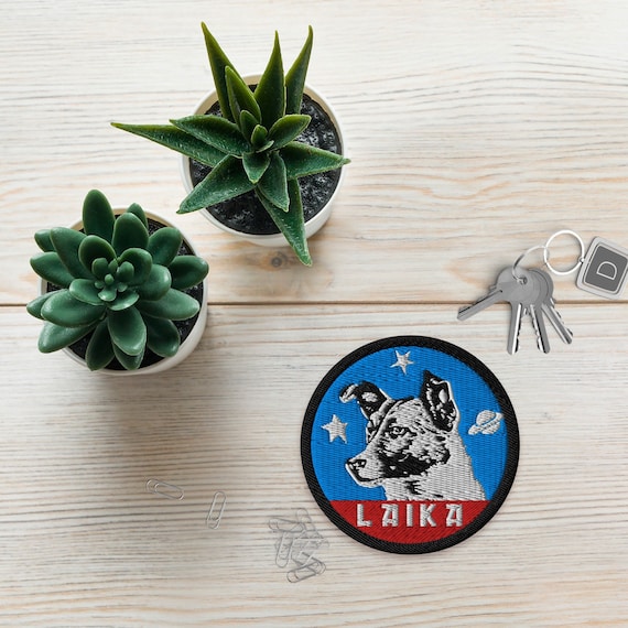 Laika patch, Soviet first space dog — Embroidered Patch, space patches, soviet patch, retro badge, vintage patch, propaganda patch