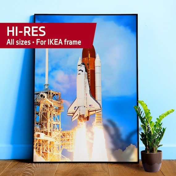 NASA Space shuttle Discovery launch, STS-120 — space poster, space wall art, photo poster, NASA print, space lovers decor