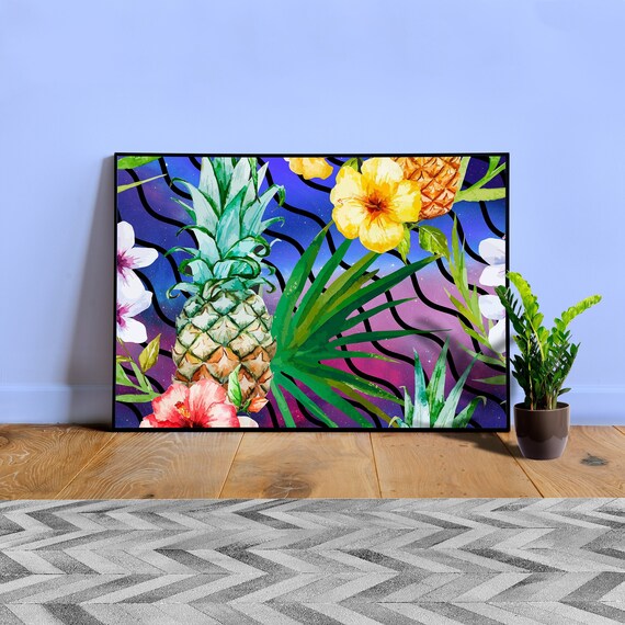 Tropical Synthwave Space #12 Neon Geometric Jungle — space poster, tropical poster, synthwave neon poster, abstract poster