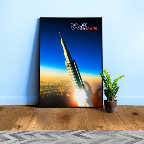 NASA Artemis SLS rocket launch — space poster, space art, space wall decor