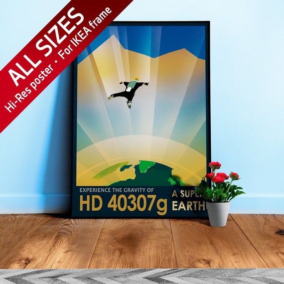 SuperEarth HD 40307g (NASA Visions of the Future) — vintage space poster, space travel poster, space poster, space art