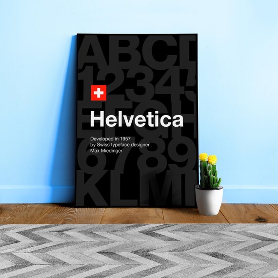 Helvetica font poster, 1957 — design typography poster, abstract print, aesthetic art poster, modern poster, typography wall decor, text art