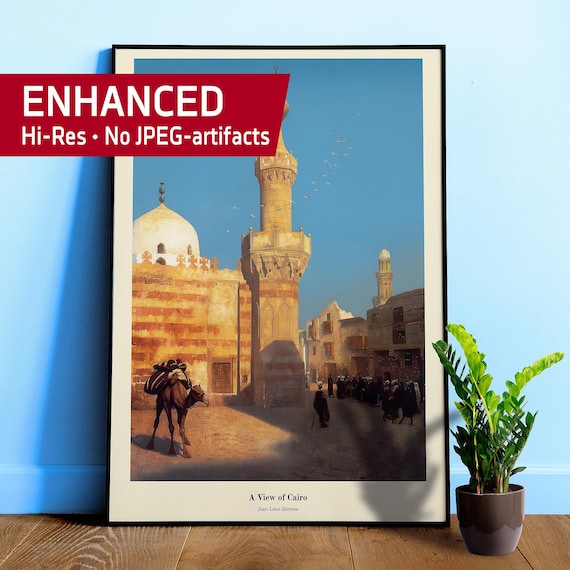 A View of Cairo, Jean-Léon Gérôme 1870s – Cairo City Scene / Islamic Wall Art, Oriental Landscape Print, Vintage Egypt Decor, Middle East