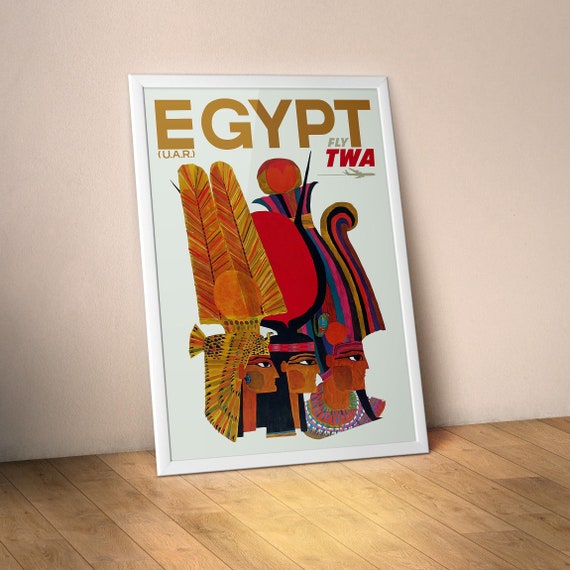 Egypt, TWA 1960 — retro vintage travel poster, retro travel art, retro travel wall art