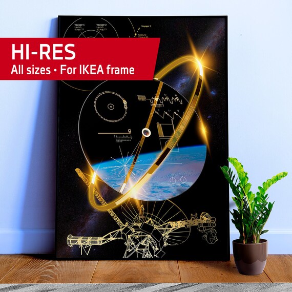 NASA Voyager 1 Golden Record — Space poster, science print, space art, space wall decor, space wall art, NASA poster, science nerdy gifts