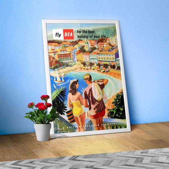 For Holiday Experience, Nice, France, 1957 — retro travel poster, vintage travel print, retro travel wall art, retro wall art, wall decor
