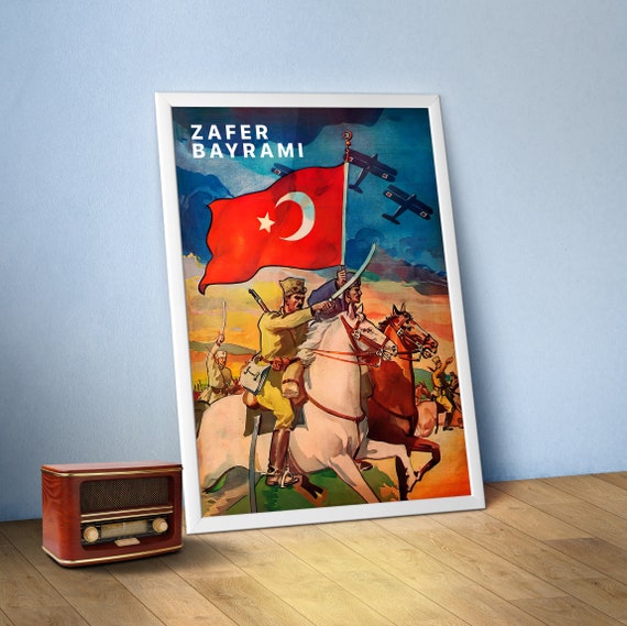 Victory Day / Zafer Bayrami, Turkey, 1939 — Turkish vintage poster, Mustafa Kemal Ataturk poster, propaganda poster