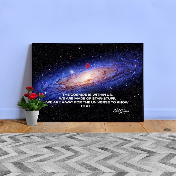You are here map: Milky Way galaxy map, Carl Sagan quote — space poster, science poster, galactic map, space map