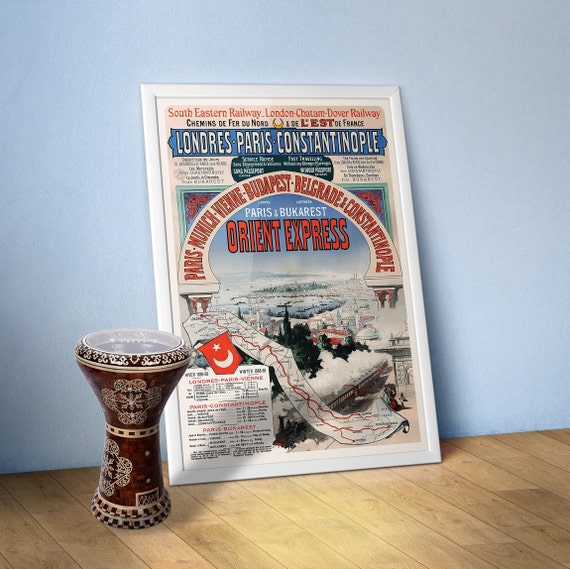 Orient Express, Istanbul, Turkey, 1888 — retro vintage travel poster, retro travel art, retro travel wall art