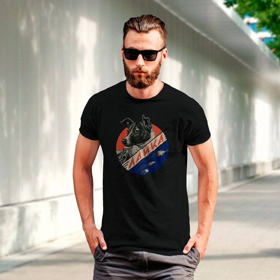 Laika, First space dog, Soviet vintage space — Unisex t-shirt, space t-shirt