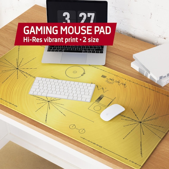 NASA Voyager Golden Record print — Gaming Mouse Pad. Space Exploration Desk Mat, Retro Astronomy Mousepad, Cosmic Sci-Fi Gift