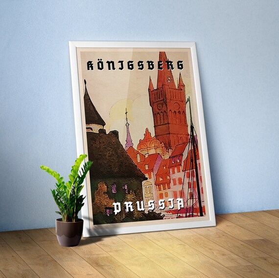 Konigsberg/Königsberg, Prussia, Germany, 1937 — retro vintage travel poster, retro travel art, retro travel wall art
