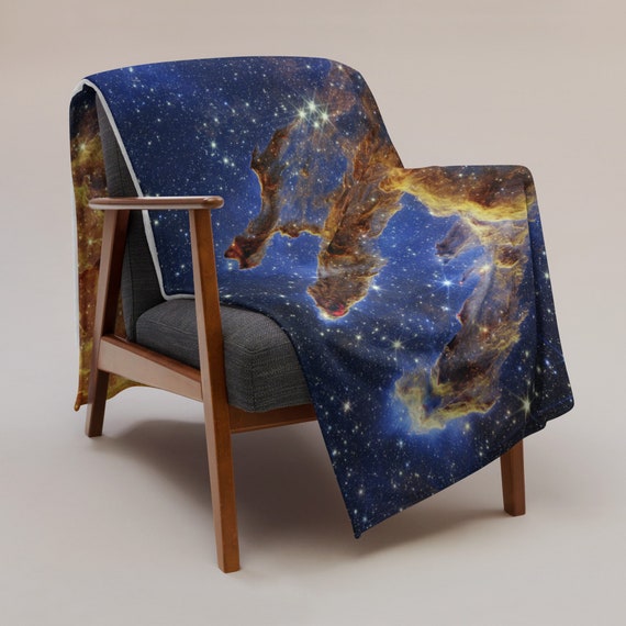 JWST Pillars of Creation 2022 (James Webb/JWST) — Throw Blanket. Space blanket, science poster, space photo, space art, jwst picture
