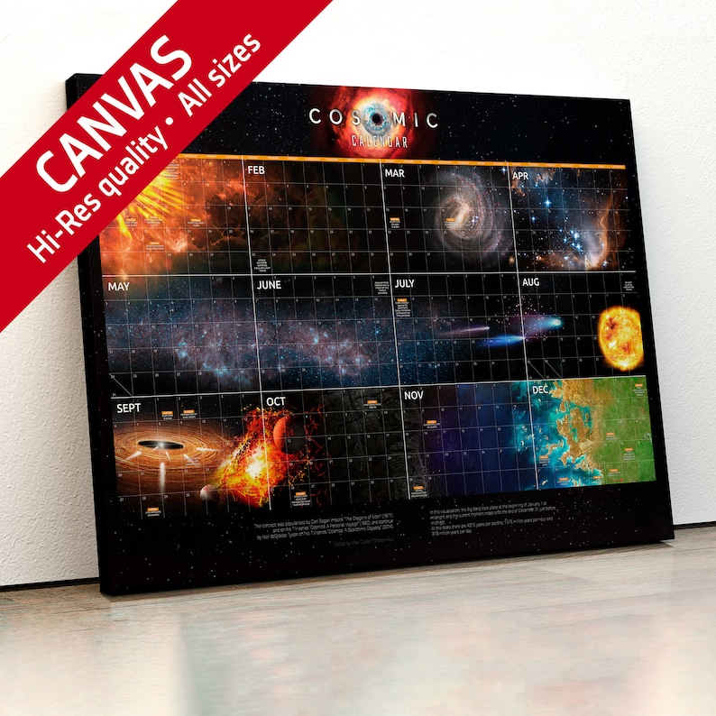 Canvas Cosmic Calendar - Carl Sagan style @Etsy