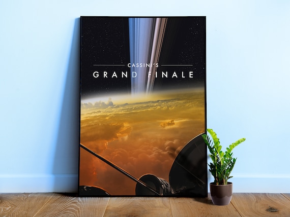 NASA Cassini's Grand Finale (Saturn poster) — space poster, space art, science poster, photo poster