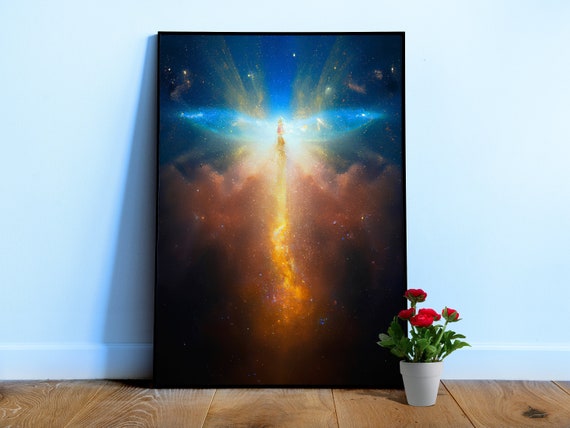 Heaven's Gate #1.4 ߷ — vibrant space poster, ethereal yoga print, abstract art, spiritual wall decor, aura poster, astrology poster