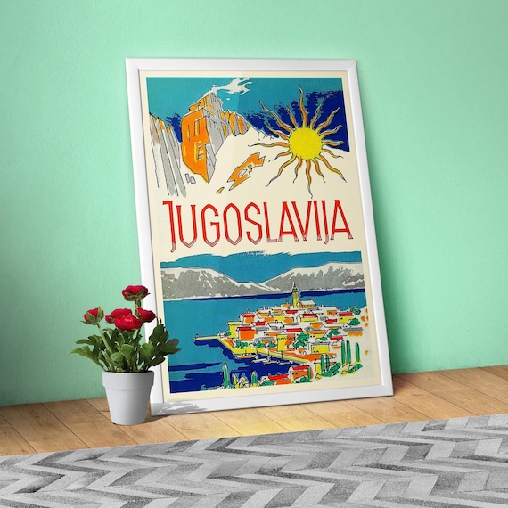 Vintage Yugoslavia Adriatic posters – 1950s Travel Art Print Set, Retro Beach Wall Decor, Mid Century Socialist Yugoslavia Collection