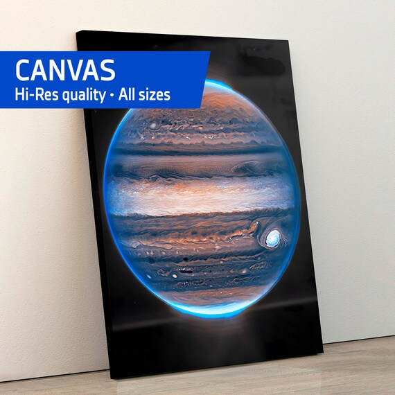 JWST Jupiter 2022 (James Webb/JWST) — Canvas. Space poster, science poster, space photo, space art, jwst picture