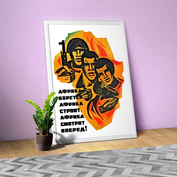 Soviet poster 1960s β Freedom to All Peoples of Africa, Soviet civil rights 1960s art, USSR Anti Colonial vintage wall decor
