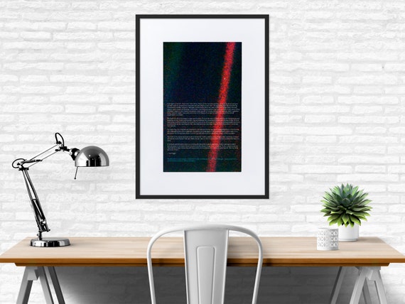 Pale Blue Dot poster, NASA Voyager 1 print — Matte paper framed poster with mat. Space poster, science poster, wall decor, photo poster